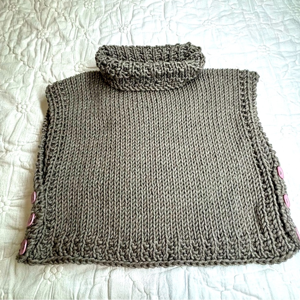 Hand made knitted pullover turtle neck sweater vest
